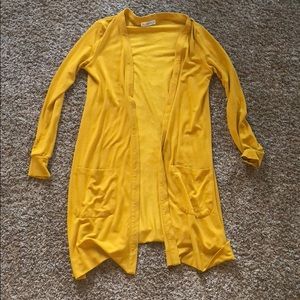 Yellow cardigan